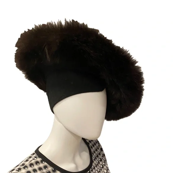Dramatic Fur Trim Wool Hat - WINTER CLOSEOUT - Picture 2 of 6